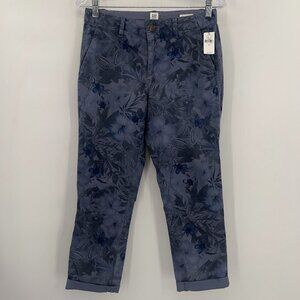 NWTGAP Girlfriend Chinos Blue Floral Pants Women's 2P NWT